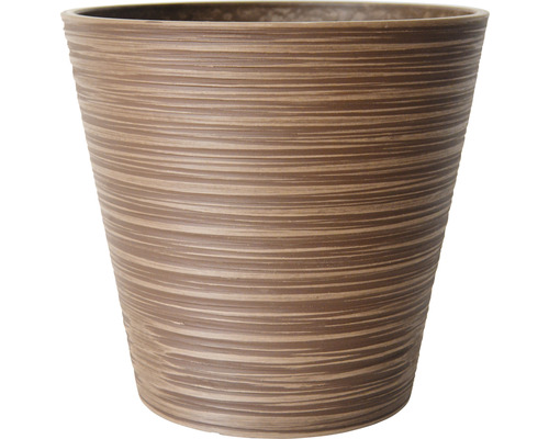 Pot pour plantes à rainures Lafiora plastique Ø 40 cm h 38 cm marron