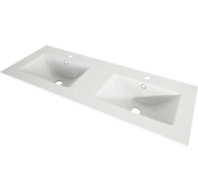 Double meuble-lavabo 121x47 cm céramique blanc-thumb-0