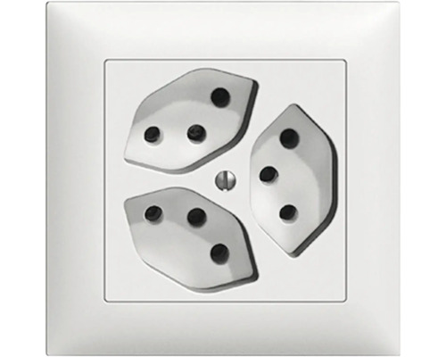 Edizio Due UP Steckdose 3xT13 weiss Steckdose mit drei Löchern für elektrische Stecker