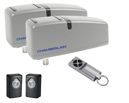 Zwei Chamberlain Torantriebe, Lichtschranken und Handsender