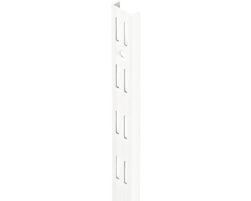 Dolle Rail mural 2 rangées 495 mm blanc Rail d''étagère avec trous oblongs pour fixer les tablettes