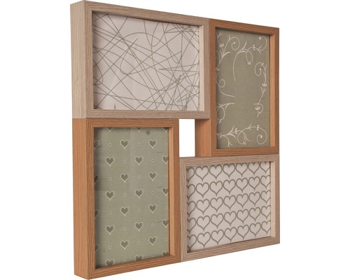 Cadre multiple pour quatre photos avec cadre en bois