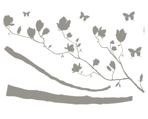 Autocollant mural avec fleurs et papillons