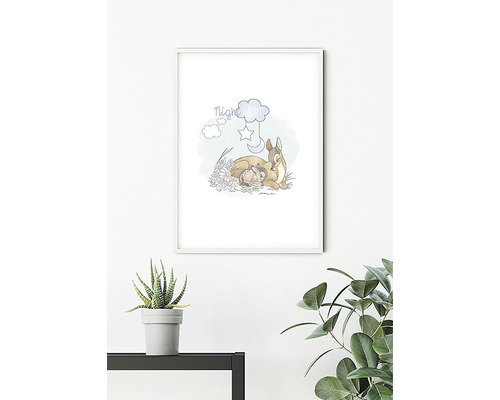 Tableau mural encadré avec motif cerf et faon