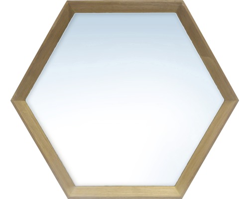 Miroir mural hexagone chêne 34x30,3 cm Miroir mural hexagone chêne 34x30,3 cm
