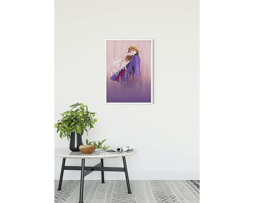 Affiche encadrée représentant Anna de La Reine des neiges avec l''inscription True to Myself