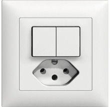 Combinaison d'interrupteur double Edizio Due UP SCH1/3+3/T13 blanc-thumb-0