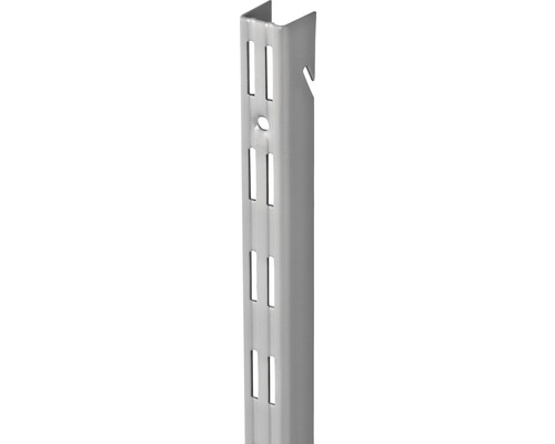Dolle Rail de suspension Bungee 2 rangées 1195 mm argent Montant d''étagère en métal avec des encoches pour fixer les étagères