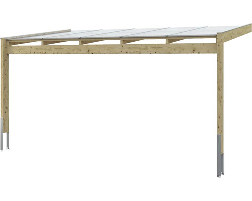 Carport en bois avec toit transparent