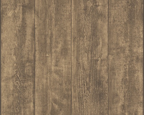 Papier peint intissé 7088-23 Wood'n Stone bois brun clair Papier peint avec motif planches de bois