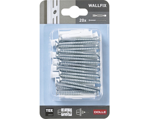 Packung mit 20 Schrauben und Dübeln für Wandbefestigungen