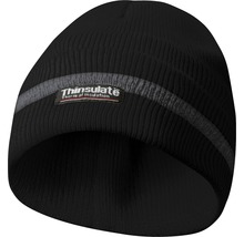 Bonnet tricoté noir avec logo Thinsulate pour isolation thermique