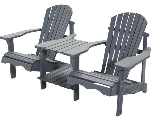 Kit de chaises de jardin avec table bois gris