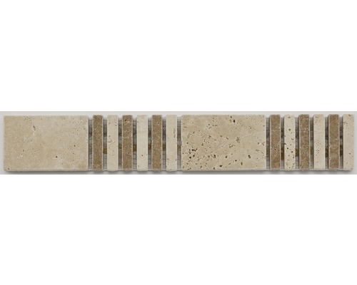 Frise en pierre naturelle travertin blanc 30.5x4.8 cm
