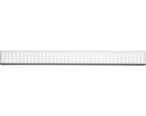 Grille PURE 650 mm acier inoxydable Caniveau d''écoulement en acier inoxydable avec fentes