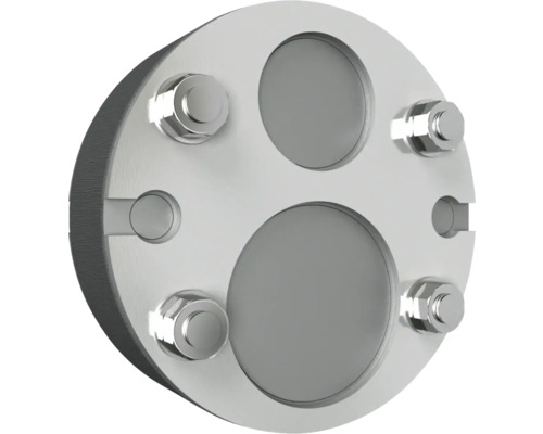 Metallflansch mit Schrauben und zwei Öffnungen