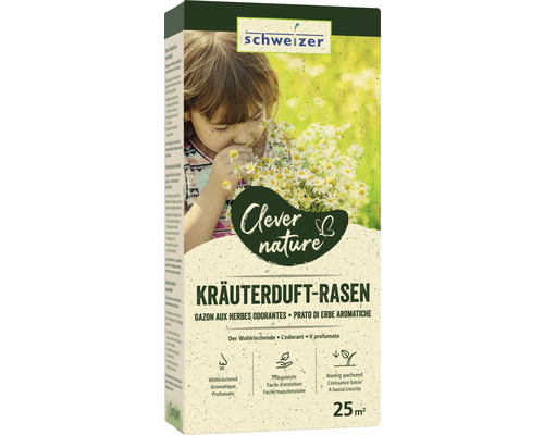 Eric Schweizer Semences à gazon Clever Nature Gazon aux herbes aromatiques 25 m² 625 g