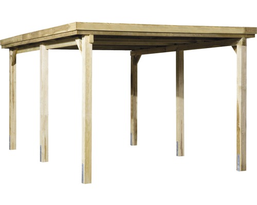Holzcarport mit sechs Stützen
