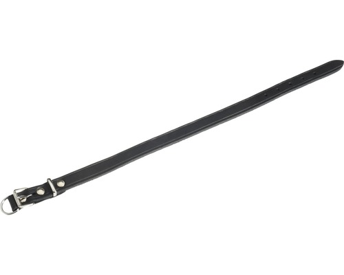 Collier Karlie Rondo avec décharge de la traction Taille XXXL 40 mm 62 cm noir Collier pour chien noir en cuir avec boucle et anneau en D