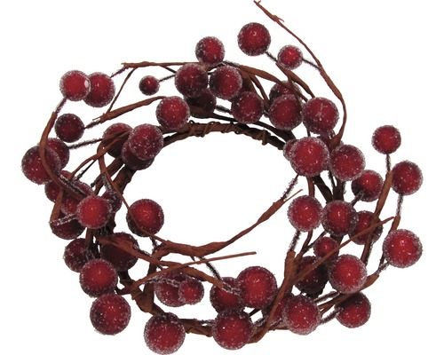 Couronne de baies plastique rouge-brun