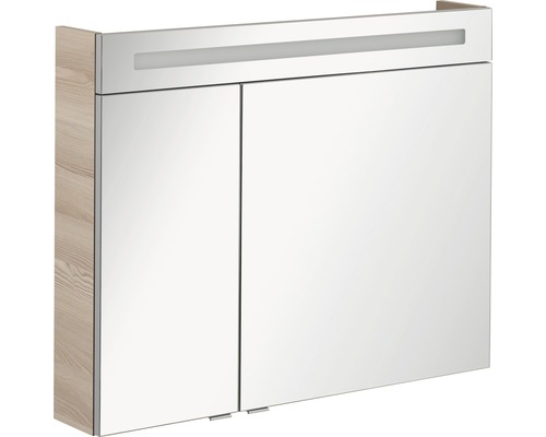 LED Spiegelschrank FACKELMANN B.clever BxHxT 90x71x16 cm alaska esche