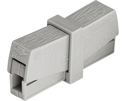 Borne de service Wago 224-201 0,5-2,5 mm² borne pour luminaire grise 50 pièces Connecteur de fil gris unique