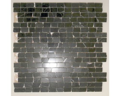 Mosaïque en pierre naturelle Nero Marquin, 30,5x30,5 cm