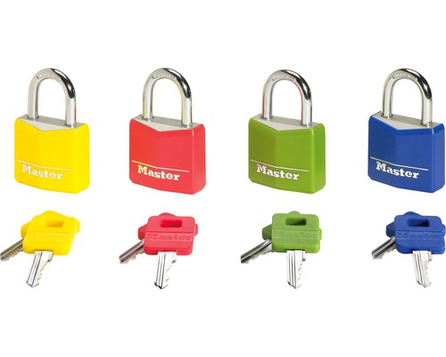 Ensemble de cadenas multicolores avec clé de Master Lock