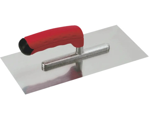 Kaufmann Truelle lissante en acier inoxydable avec poignée ergonomique Soft Taloche à lisser avec poignée en plastique