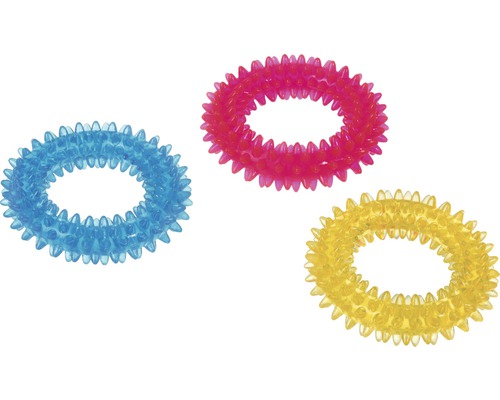 Hundespielzeug TPR Zackenring klein 9 cm, farblich assortiert