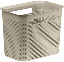 Panier de rangement en plastique avec poignées et motif perforé