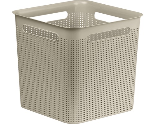 Panier de rangement carré perforé avec poignées