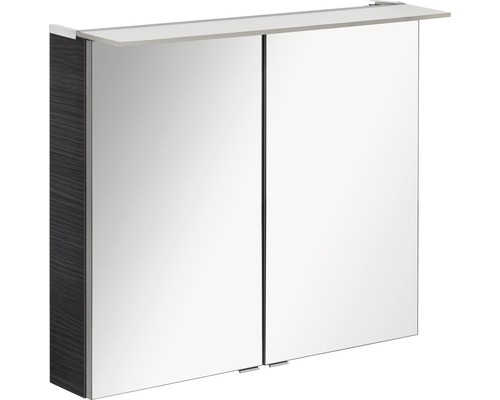 Armoire de toilette FACKELMANN B.perfekt LED lxhxp 80x69x23.5 cm dark oak Armoire de toilette avec deux portes et étagère
