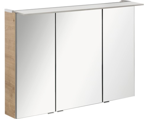 Armoire de toilette FACKELMANN B.perfekt 100 cm chêne noueux 3 porte LED