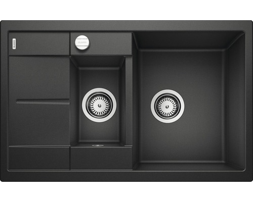 Blanco METRA 6 S Compact évier lxp 780x500 mm Silgranit anthracite 513473 Évier en matériau composite avec deux cuves et égouttoir