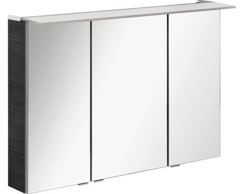 Armoire de toilette FACKELMANN B.perfekt LED lxhxp 100x69x23.5 cm dark oak Armoire de toilette avec trois portes et étagère