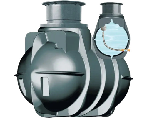 Réservoir d''eau de pluie gris avec indicateur de niveau