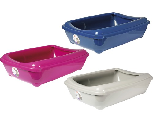 Drei Katzentoiletten aus Kunststoff