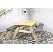 Table de pique-nique en bois avec coussins d''assise