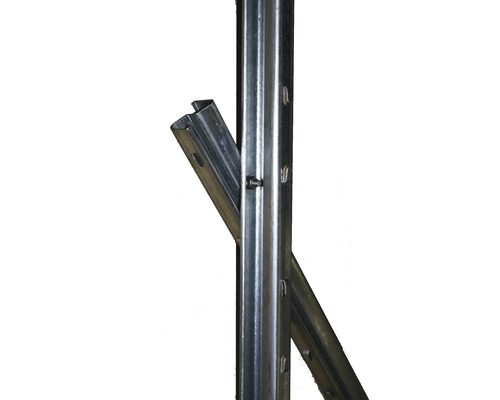 Poteau de clôture métallique avec trous de fixation