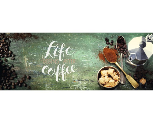 Glasbild Life & Coffee I 30x80 cm