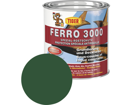 Tiger Ferro 3000 RAL 6005 vert mousse 375 ml Tiger Ferro 3000 Protection antirouille primaire et peinture de finition en boîte avec échantillon de couleur
