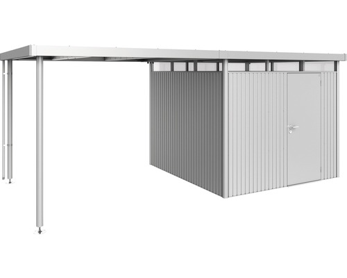 Abri de jardin avec carport en métal