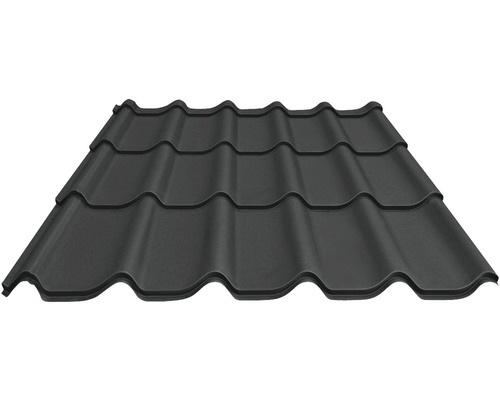 Tuile métallique PRECIT gris anthracite RAL 7016 1170x1100x0,5 mm Tuile de toit en métal