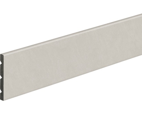 Plinthe PVC gris clair plaxée 7,6x67,6x2400 mm Plinthe en plastique