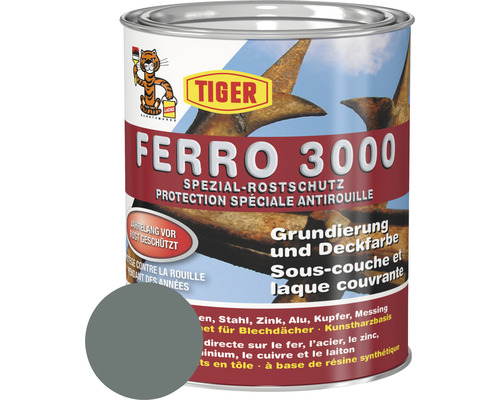 Tiger Ferro 3000 RAL 7005 gris souris 750 ml Tiger Ferro 3000 protection antirouille primaire et peinture de finition en pot