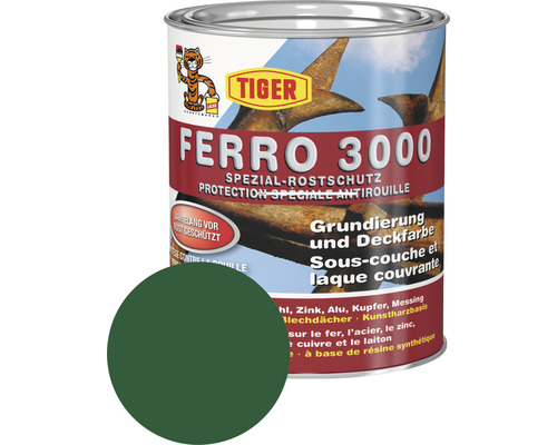 Tiger Ferro 3000 RAL 6005 vert mousse 750 ml Tiger Ferro 3000 Protection Spéciale Antirouille, sous-couche et laque couvrante