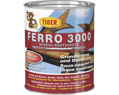 Tiger Ferro 3000 RAL 3009 rouge oxydé 750 ml Tiger Ferro 3000 protection antirouille, primaire et peinture de finition dans une seule boîte