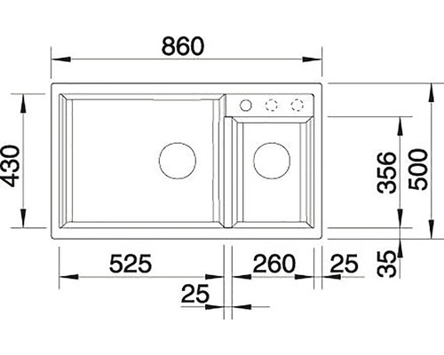 Dessin d''un évier avec dimensions