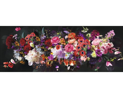 Glasbild Blumenstrauß II 50x125 cm